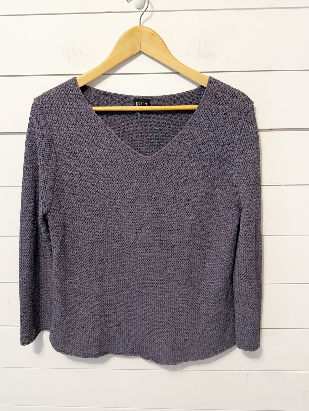 Eileen Fisher | Women’s Purple Silk Blend V-Neck Knit sweater Size M/L
